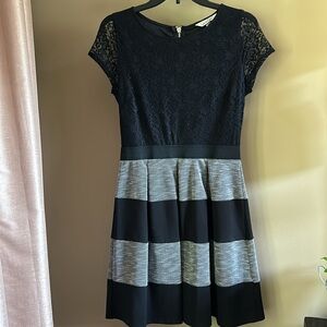 Fit and flare dress knit and lace, girls dress size 9- fits women size small